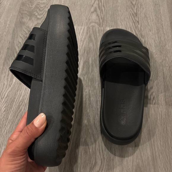 Adidas Black Slide Sandals - Picture 2 of 3